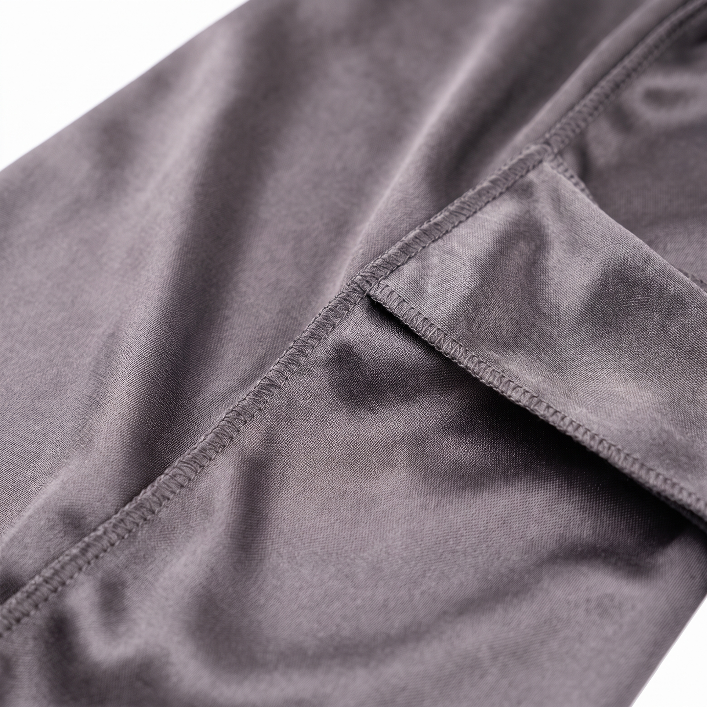 JagRags Stretchy Gun Metal and Silk Durag for Men fabric close-up showing Gun Metal Grey silky satin texture and stitching detail