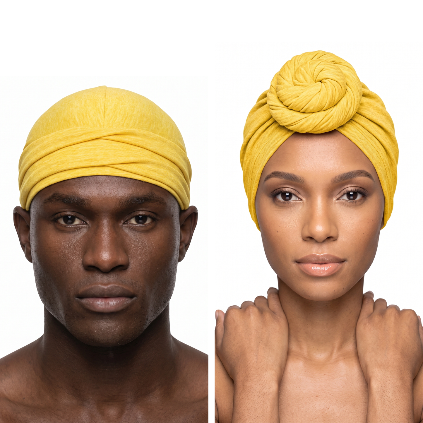 Yellow Turban and Knot Pro bundle - his and hers - JagRags