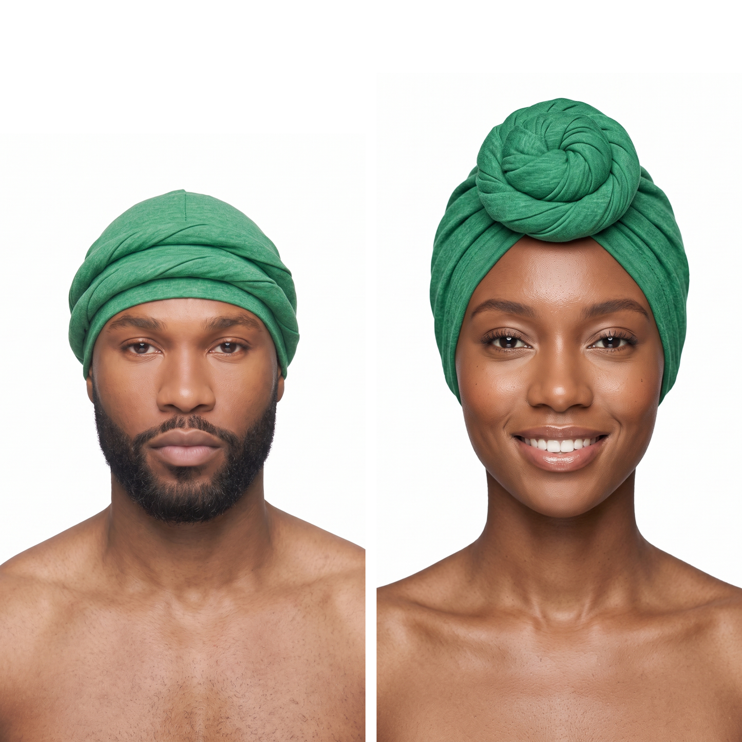 Kelly Green Turban and Knot Pro bundle - his and hers - JagRags