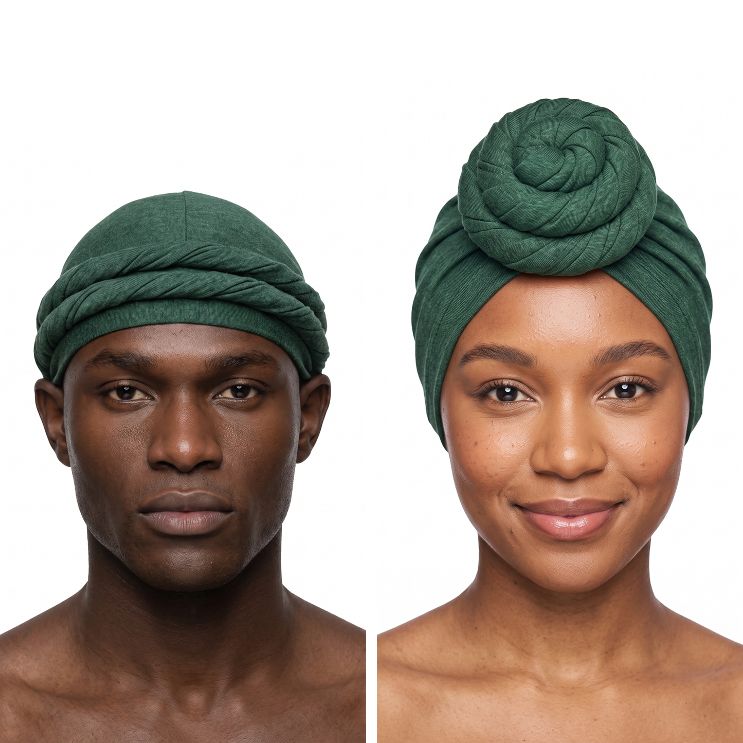 Forest Green Turban and Knot Pro bundle - his and hers - JagRags