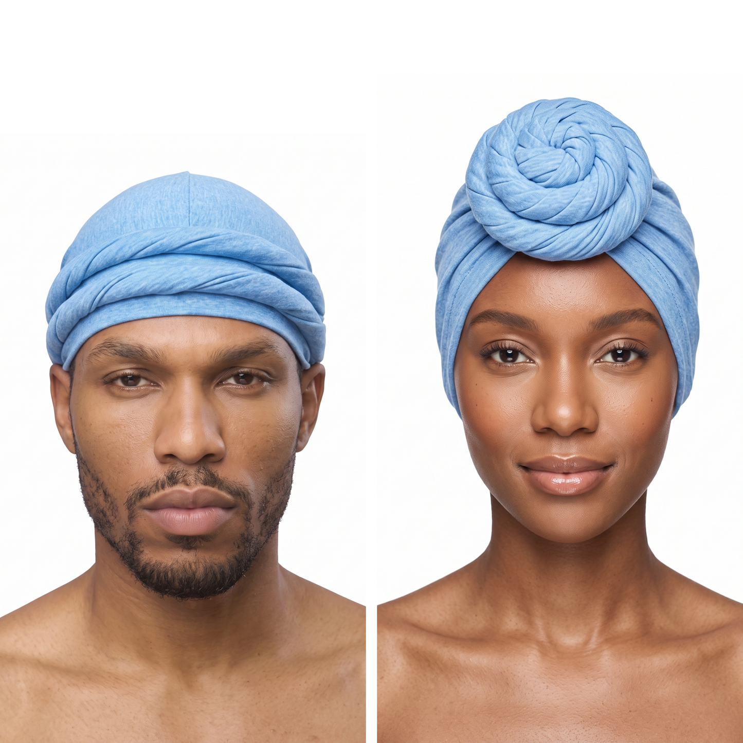 Light Blue Turban and Knot Pro bundle - his and hers - JagRags