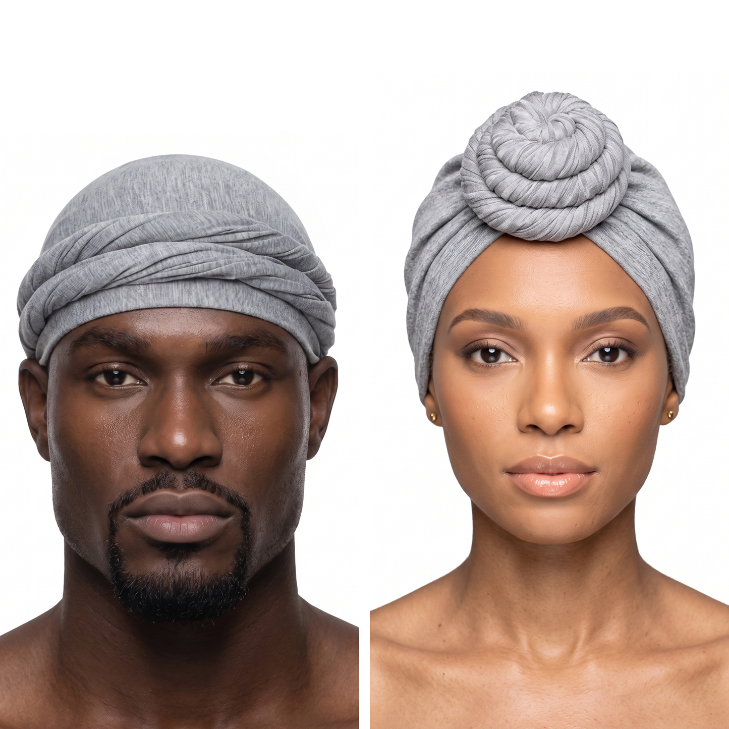 Light Grey Turban and Knot Pro bundle - his and hers - JagRags