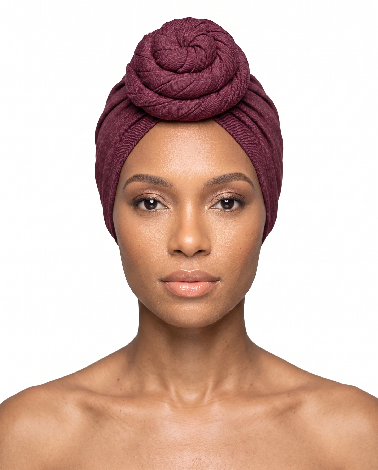 Burgundy (Cardinal Red) Knot Pro Women's Headwrap on model - JagRags