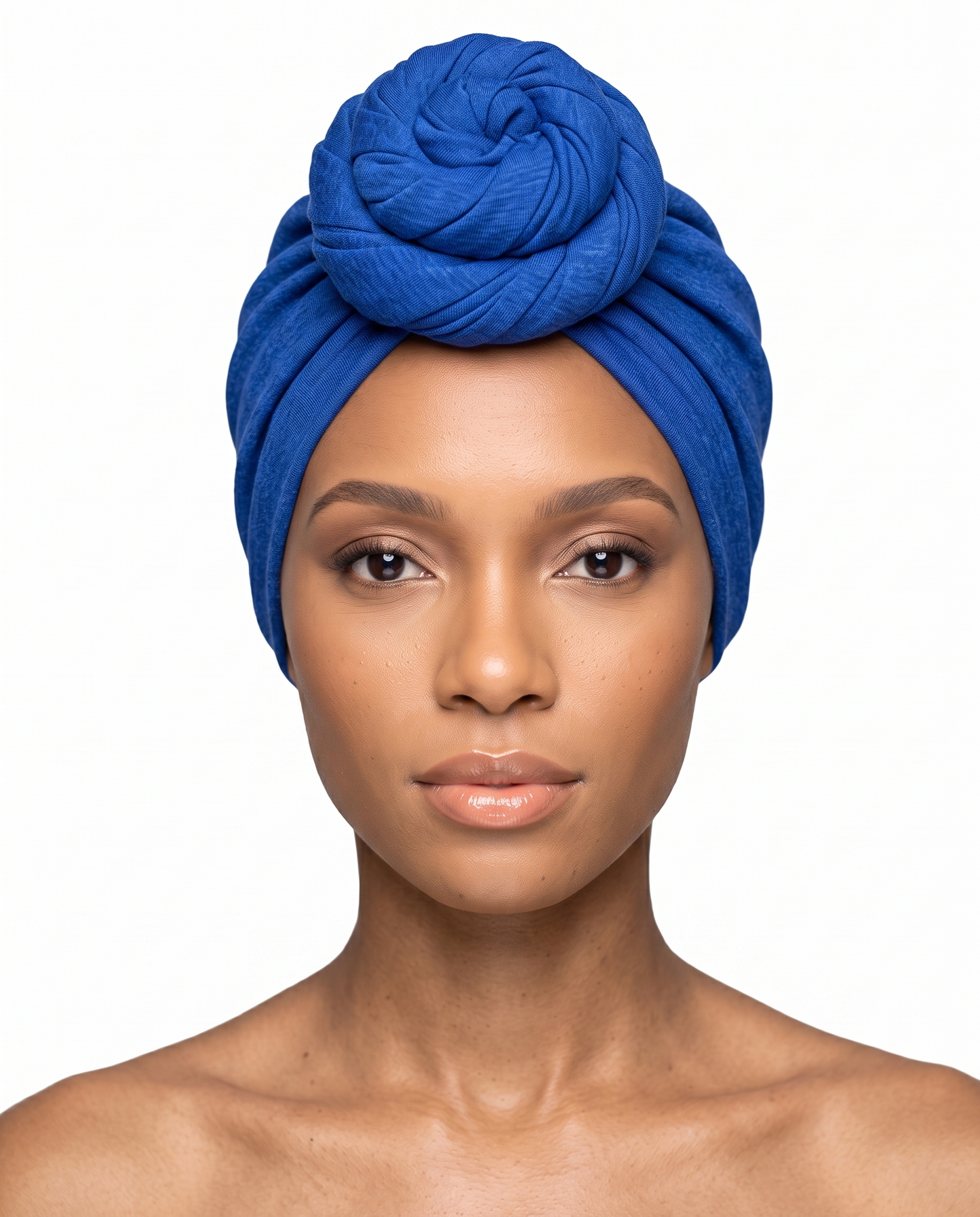 Royal Blue Knot Pro Women's Headwrap on model - JagRags