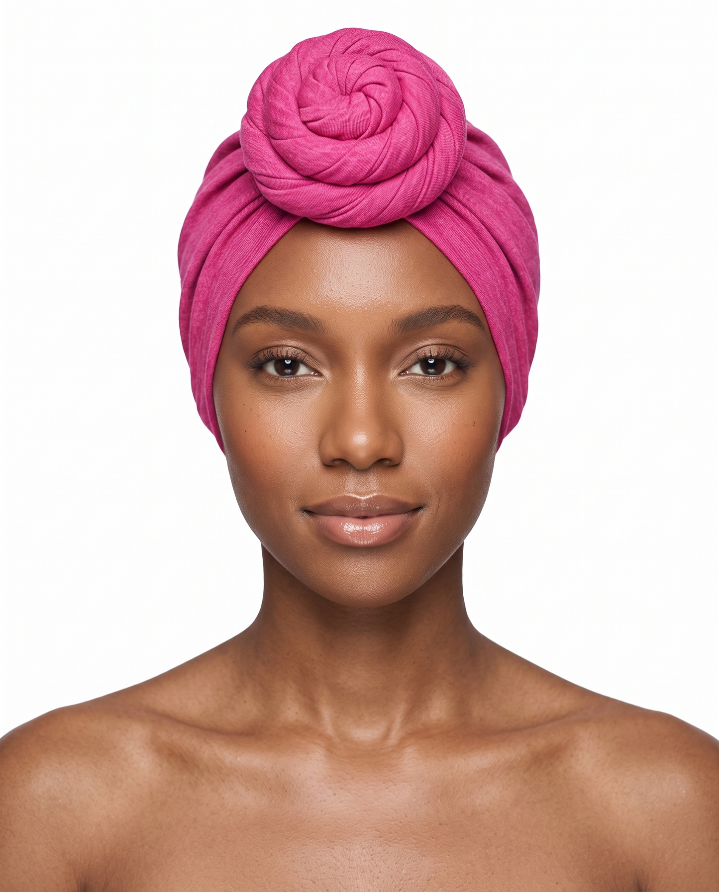 Fuchsia Knot Pro Women's Headwrap on model - JagRags