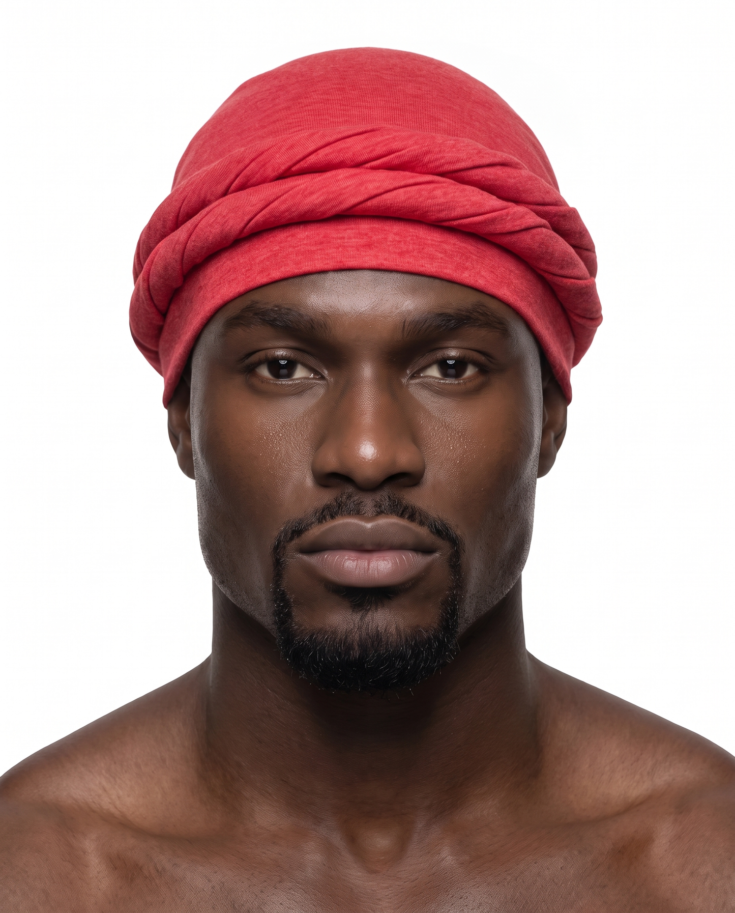 Red men's halo turban
