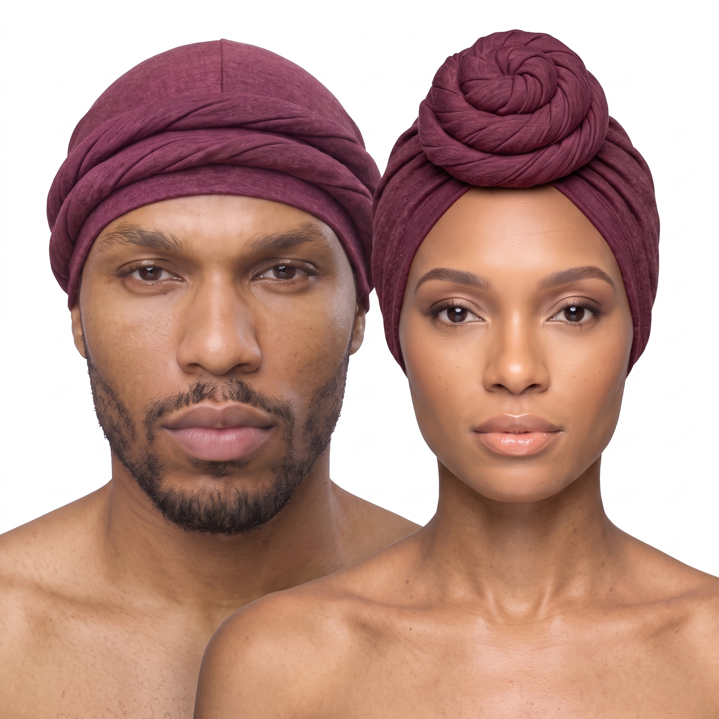 Burgundy (Cardinal Red) Turban and Knot Pro bundle - his and hers - JagRags