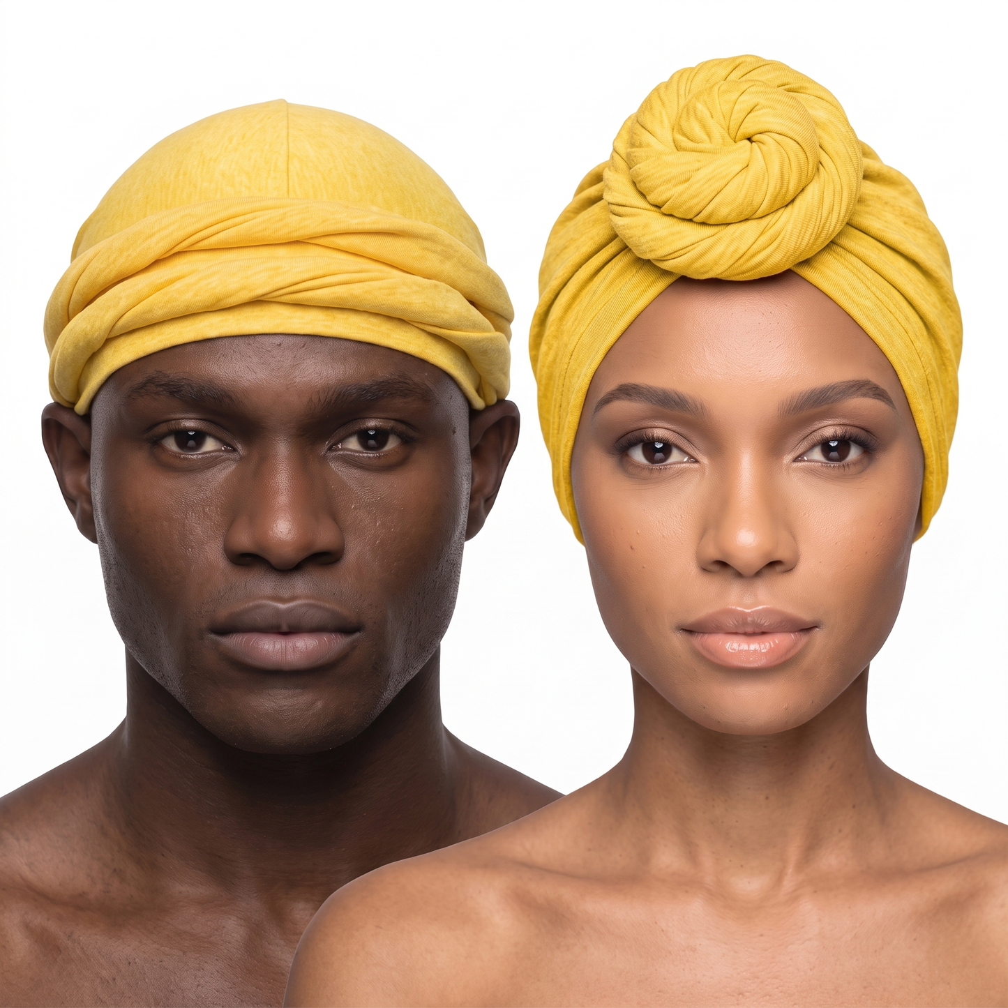 Yellow Turban and Knot Pro bundle - his and hers - JagRags