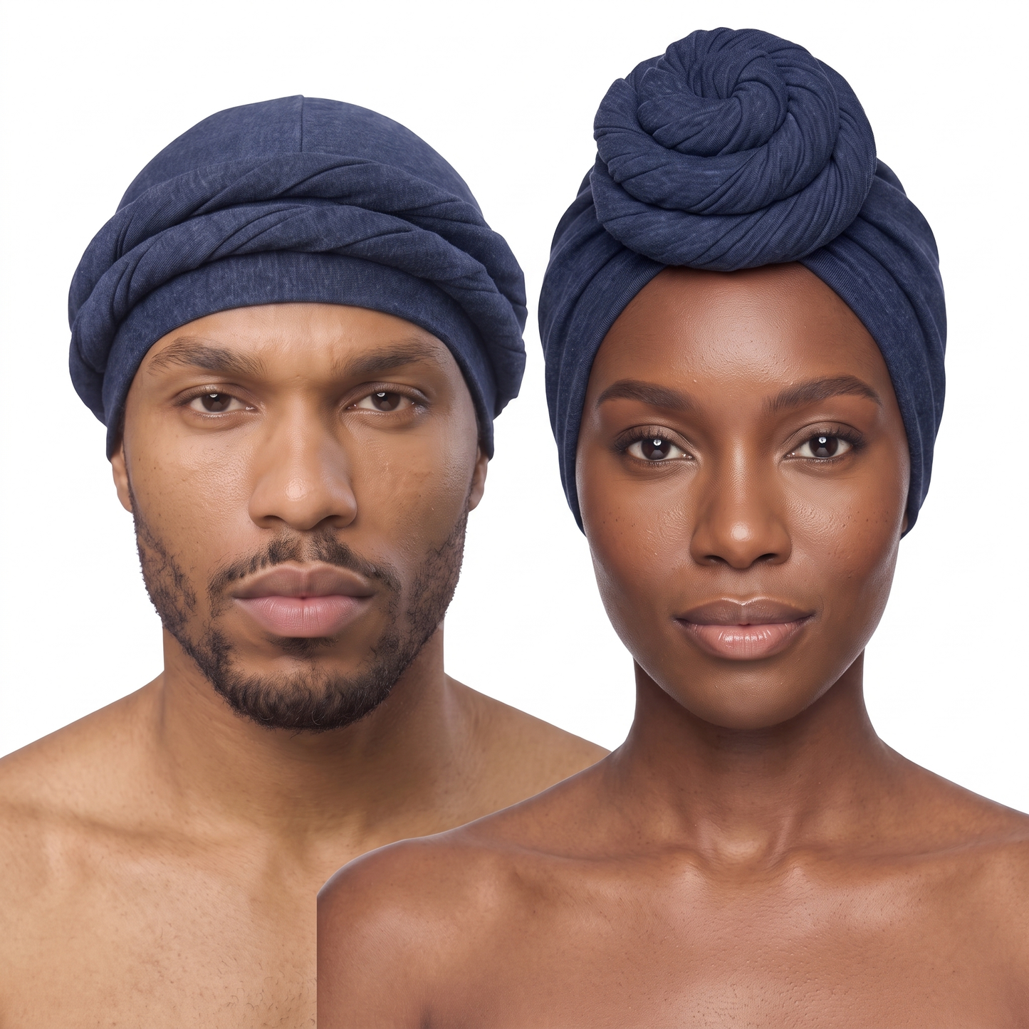 Navy Turban and Knot Pro bundle - his and hers - JagRags