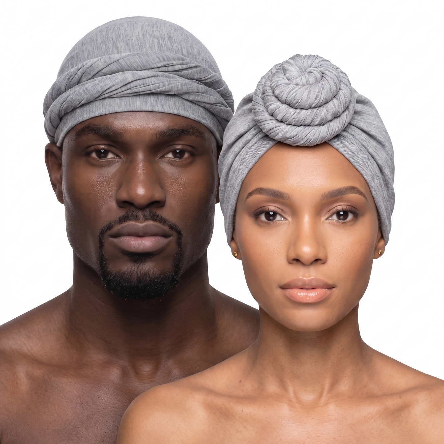 Light Grey Turban and Knot Pro bundle - his and hers - JagRags