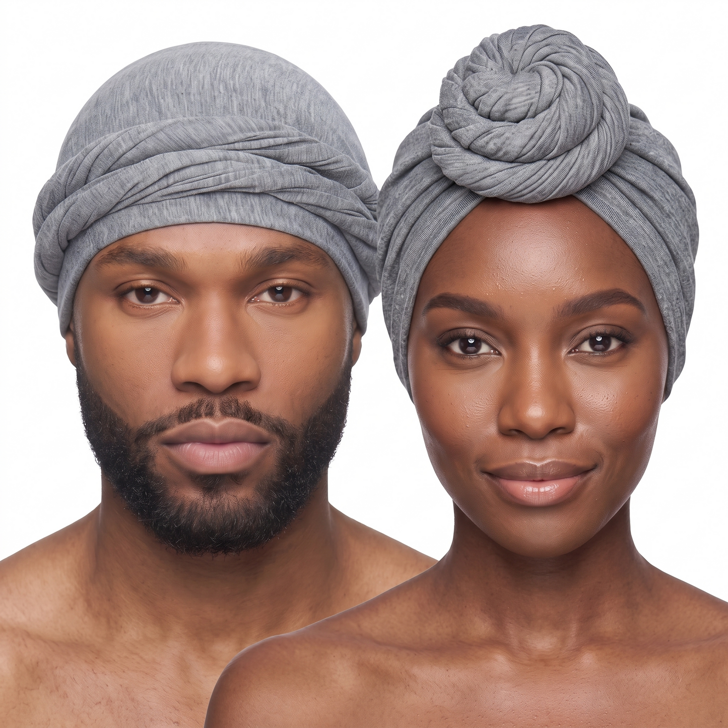 Athletic Grey Turban and Knot Pro bundle - his and hers - JagRags
