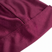 Premium Black Cherry Silk Durag fabric close-up showing Black Cherry silky satin texture and stitching detail