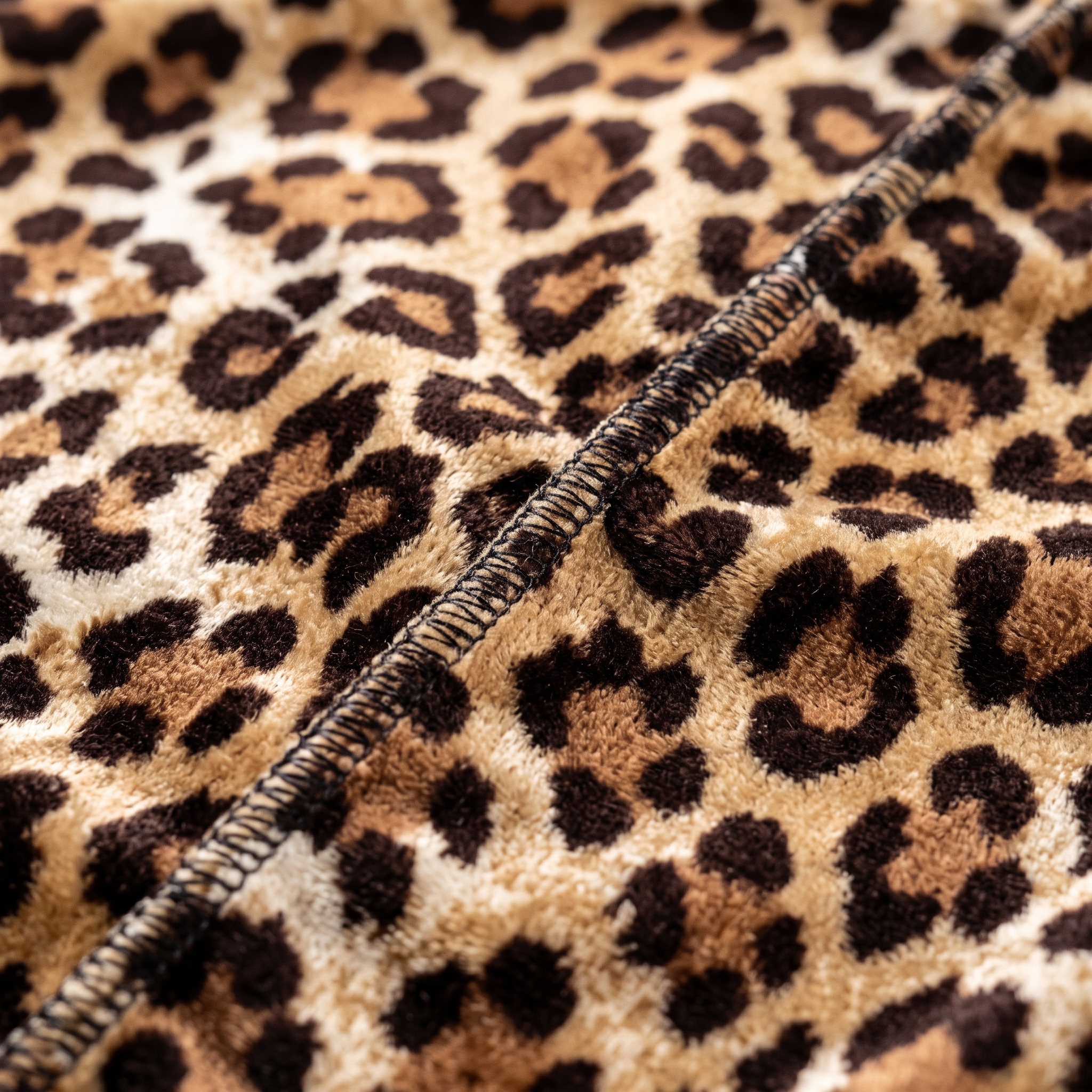 Elite Pattern Cheetah-Print Velvet Durag fabric close-up showing texture and stitching detail