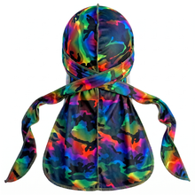 Elite Pattern Camo Durag - premium durag back view showing wrap straps, tail and stitching