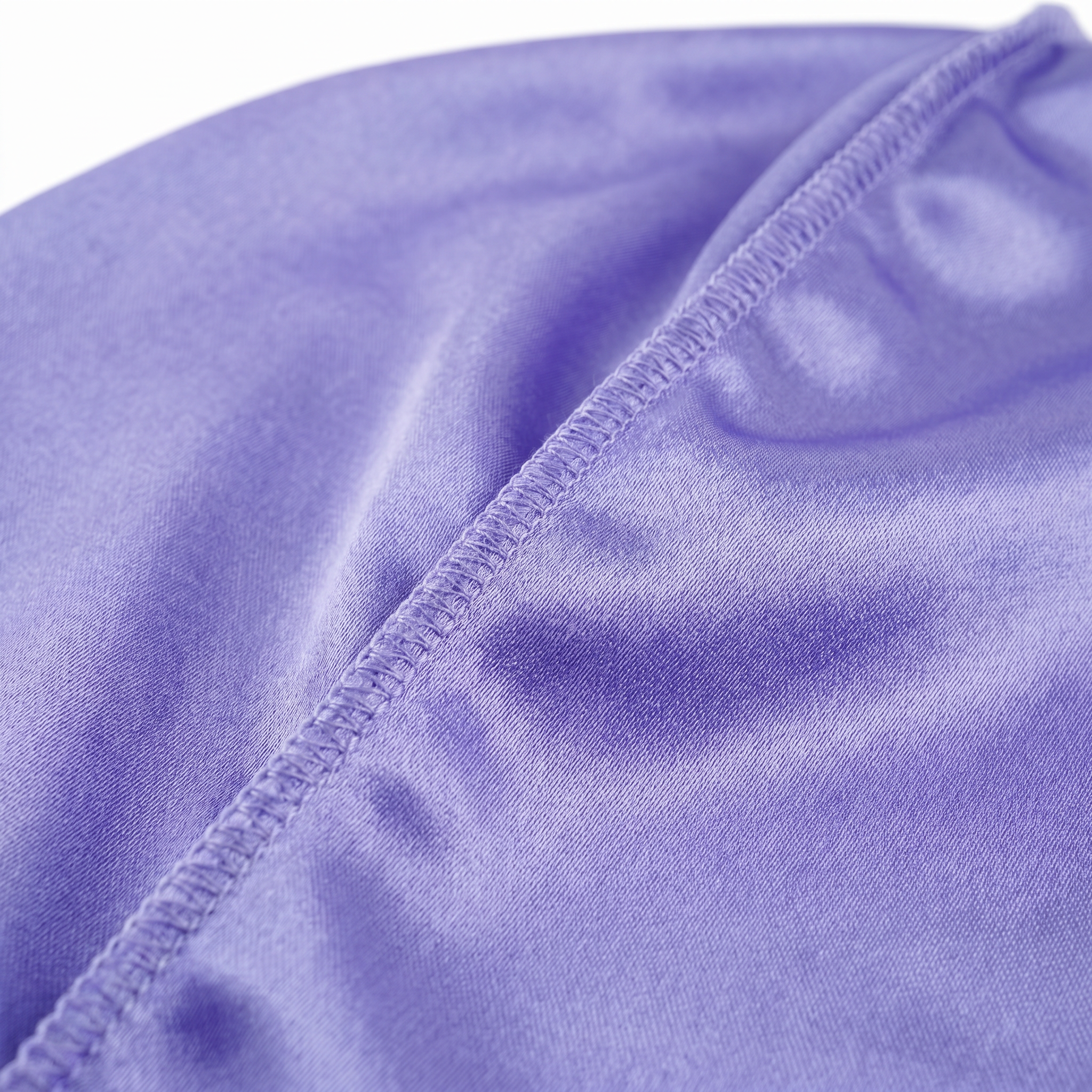 Premium Silk Durag Moonlight Blue fabric close-up showing Moonlight Blue silky satin texture and stitching detail