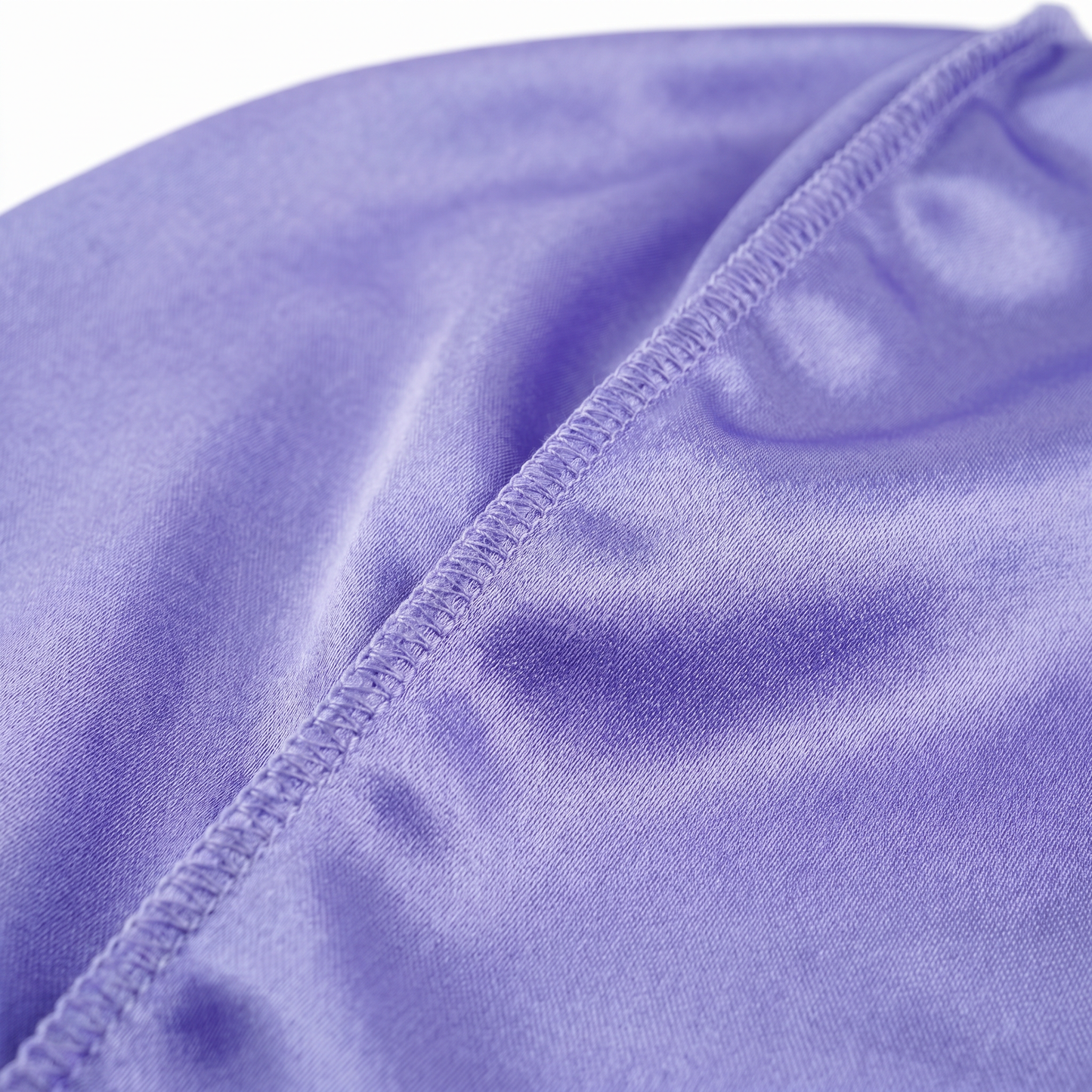 Premium Silk Durag Moonlight Blue fabric close-up showing Moonlight Blue silky satin texture and stitching detail