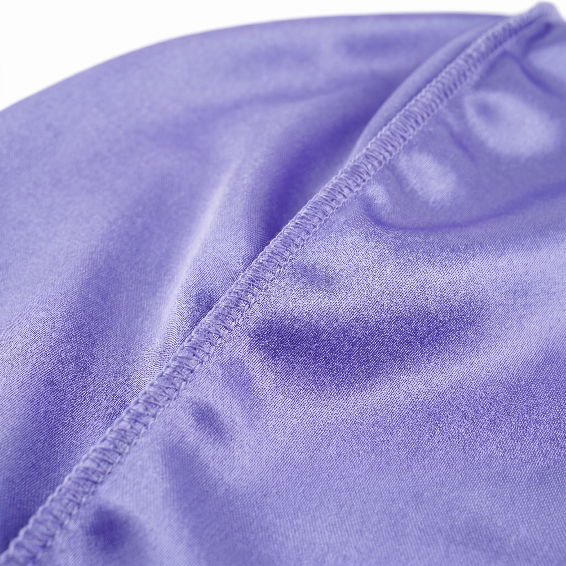Premium Silk Durag Moonlight Blue fabric close-up showing Moonlight Blue silky satin texture and stitching detail