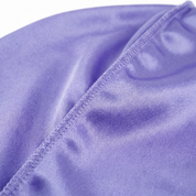 Premium Silk Durag Moonlight Blue fabric close-up showing Moonlight Blue silky satin texture and stitching detail