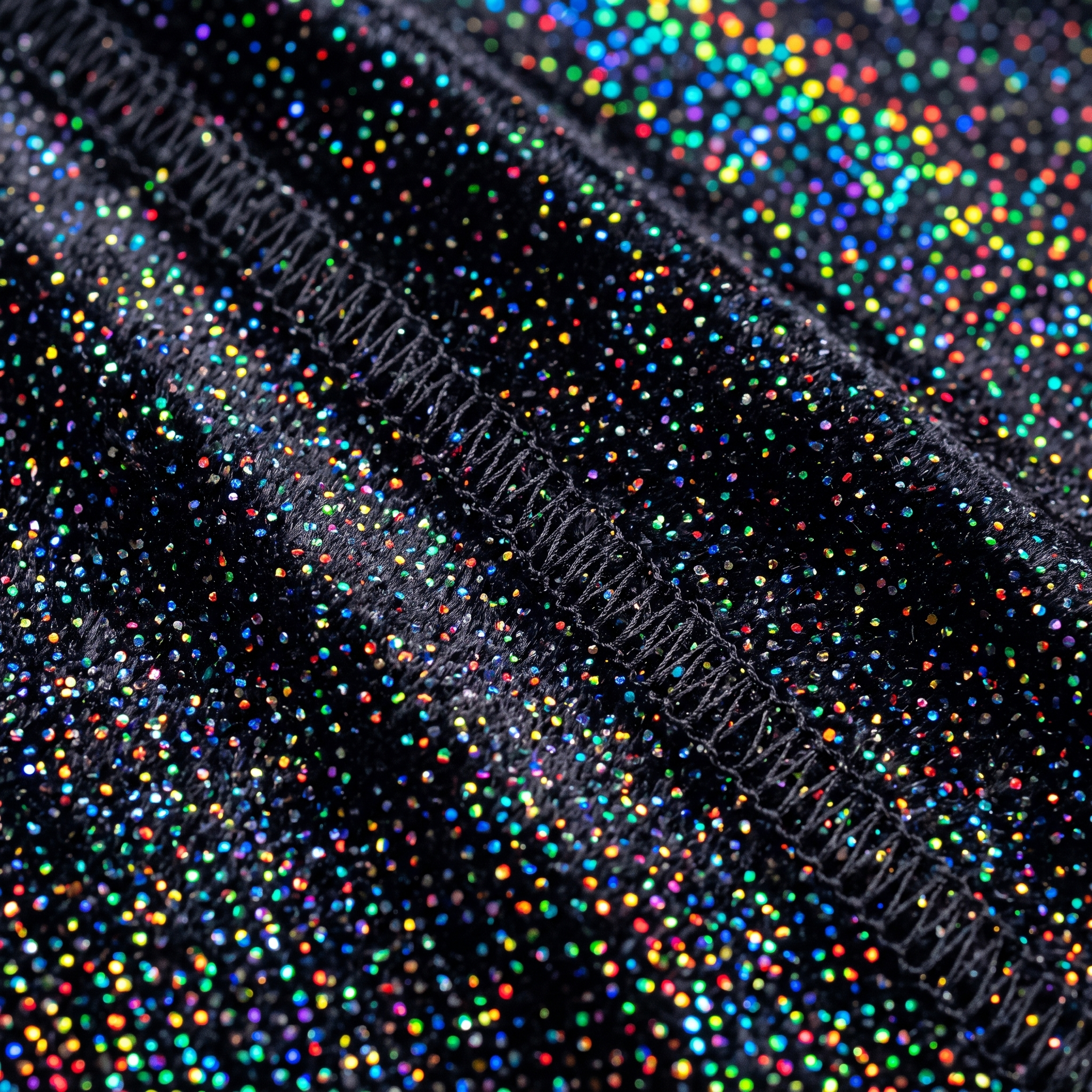 Premium Hologram Sparkle Velvet Durag fabric close-up showing texture and stitching detail