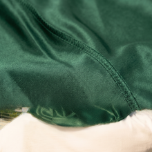 Premium Silk Durag Forest Green fabric close-up showing Forest Green silky satin texture and stitching detail
