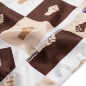 Black Power 4 graphic Satin Silky Durag fabric close-up showing Black Power 4 graphic print and stitching detail