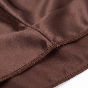 Premium Silk Durag Coffee Brown fabric close-up showing Coffee Brown silky satin texture and stitching detail