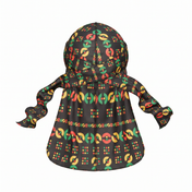 Juneteenth 5.0 red black and green Satin Silky Durag - premium silky durag back view showing wrap straps, tail and stitching