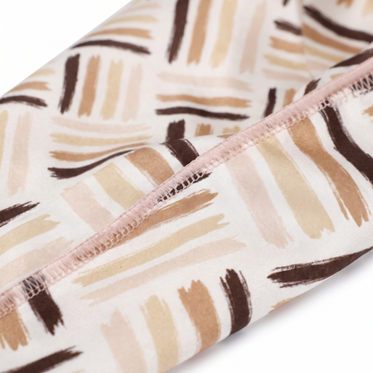 Black Power 3 graphic Satin Silky Durag fabric close-up showing Black Power 3 graphic print and stitching detail