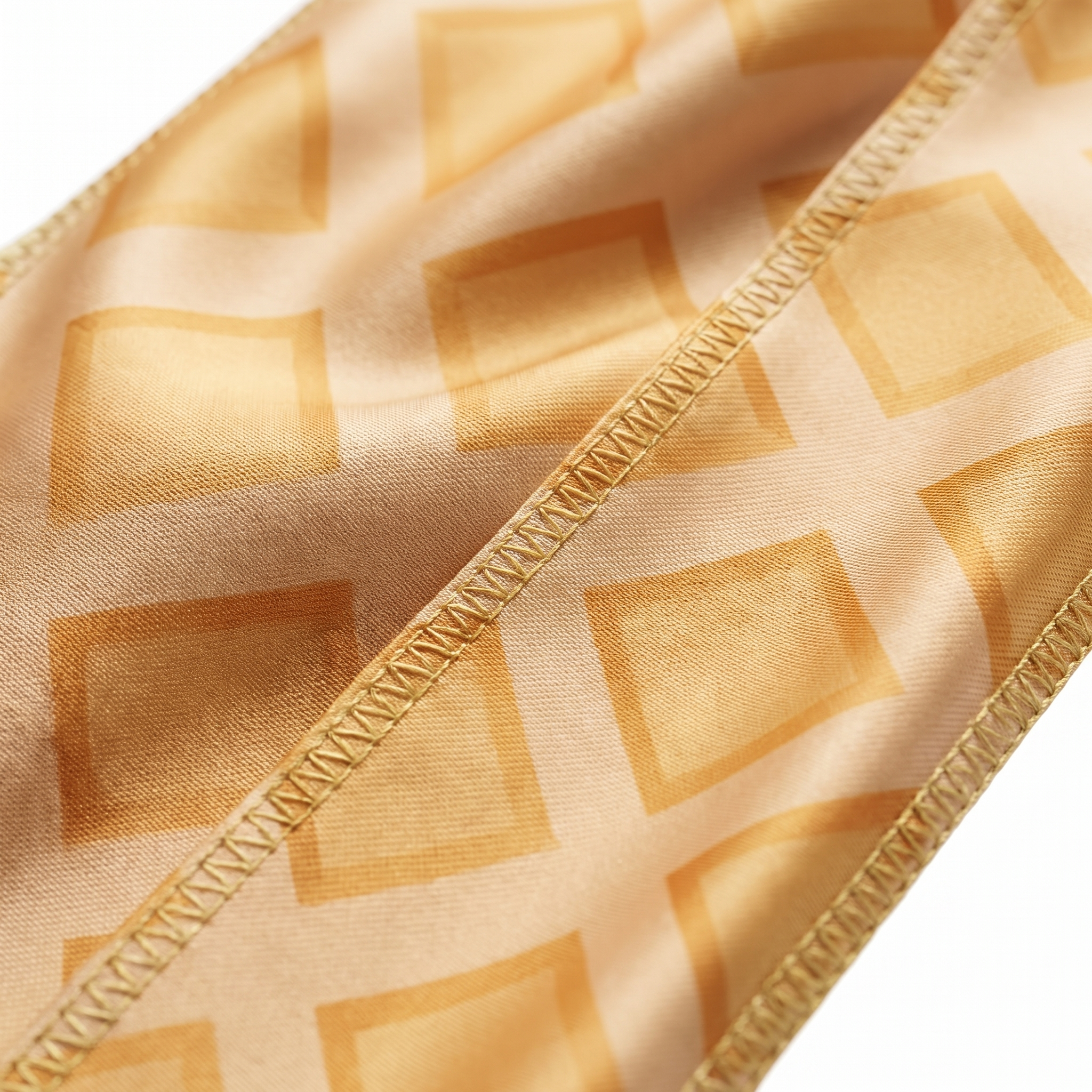 Honey Cone waffle-cone Satin Silky Durag fabric close-up showing Honey Cone waffle-cone print and stitching detail
