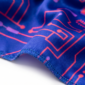 Digital Blue and Red pixel Satin Silky Durag fabric close-up showing Digital Blue and Red pixel print and stitching detail