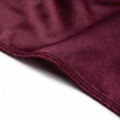 Premium Wine Red Silk Durag fabric close-up showing Wine Red silky satin texture and stitching detail
