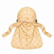 Honey Cone waffle-cone Satin Silky Durag - premium silky durag back view showing wrap straps, tail and stitching