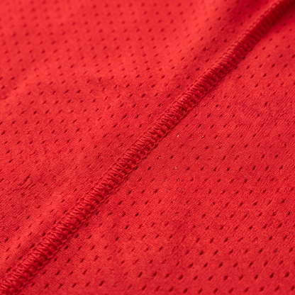 Athletic Mesh Red Durag fabric close-up showing texture and stitching detail