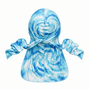 Hurricane swirl graphic Satin Silky Durag - premium silky durag back view showing wrap straps, tail and stitching