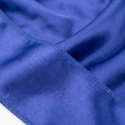 Premium Silk Durag Persian Blue fabric close-up showing Persian Blue silky satin texture and stitching detail