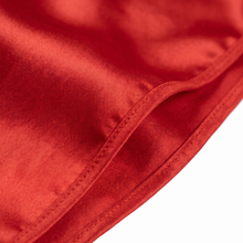 Premium Toronto Red Silk Durag fabric close-up showing Toronto Red silky satin texture and stitching detail