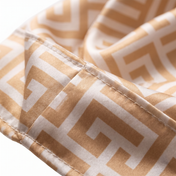 Sand Maze geometric Satin Silky Durag fabric close-up showing Sand Maze geometric print and stitching detail
