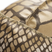 Tan reptile snakeskin Satin Silky Durag fabric close-up showing Tan reptile snakeskin print and stitching detail