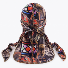 Ethnic Deep Rooted Durag - premium durag back view showing wrap straps, tail and stitching