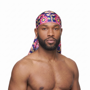 Cinco De Mayo 2.0 festive Satin Silky Durag worn by male model, front view on white background