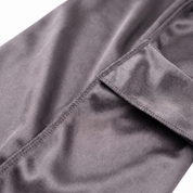 JagRags Stretchy Gun Metal and Silk Durag for Men fabric close-up showing Gun Metal Grey silky satin texture and stitching detail