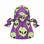 Alien Purple graphic Satin Silky Durag - premium silky durag back view showing wrap straps, tail and stitching