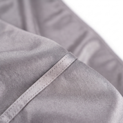 Premium Silver Grey Silk Durag fabric close-up showing Silver Grey silky satin texture and stitching detail