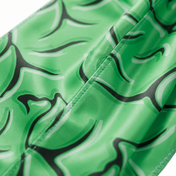 Green Brains graphic Satin Silky Durag fabric close-up showing Green Brains graphic print and stitching detail