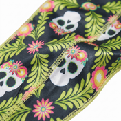 Cinco De Mayo Green festive Satin Silky Durag fabric close-up showing Cinco De Mayo Green festive print and stitching detail
