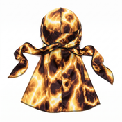 Voltage Yellow lightning Satin Silky Durag - premium silky durag back view showing wrap straps, tail and stitching