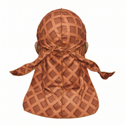 Chocolate Cone ice cream Satin Silky Durag - premium silky durag back view showing wrap straps, tail and stitching