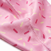 Dark pink ice cream sprinkle Satin Silky Durag fabric close-up showing Dark pink ice cream sprinkle print and stitching detail