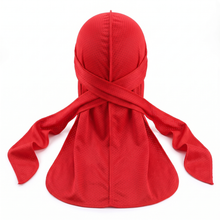 Athletic Mesh Red Durag - premium durag back view showing wrap straps, tail and stitching