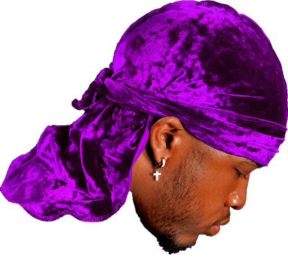 Premium Crushed Velvet Purple Durag